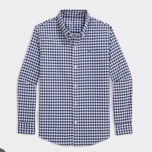 Vineyard Vines Navy and White Gingham Shirt